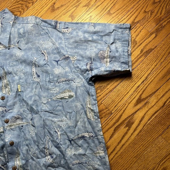Vintage Koko Island Shirt Men’s XL Made In USA Button Up Hawaiian Fish Blue‎ - Picture 5 of 11